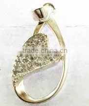 Tear Shape Pendant With Heart 925 Solid Sterling Silver Jewelry SP004 thumbnail-1