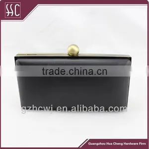 16.5x8cm Clutch Metal Frames With Black Plastic Shells Box Purse Frame thumbnail-4