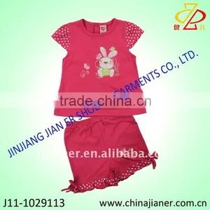 Hot Seller Summer Cotton Children 2pcs Set Girl's Set thumbnail-1