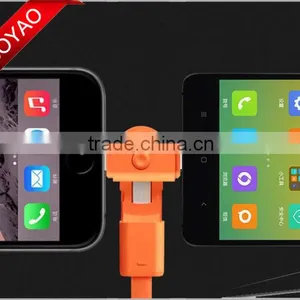 2016 High Quality 360 Degree Rotating Micro USB Charger Cable 2 in 1 Micro USB Data Cable for Android & for Iphone thumbnail-1