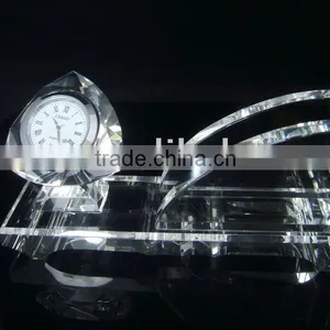 Wholesale Crystal Glass Card Holder Wih Clock OS017 thumbnail-1