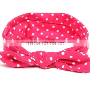 Foreign Trade 2016 Tiara Children Hair Rabbit Ears With Soft Dot Silk Printing Baby Female Baby With Milk thumbnail-4