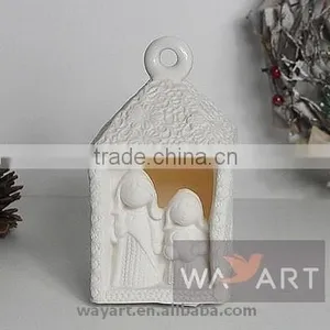 Ceramic Series Christmas Nativity Manger House Candle Holders thumbnail-4