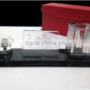 Office Decoration Nurse Crystal Pen Holder With Black Base thumbnail-3