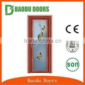 Baodu Aluminium Alloy Glass Door With Flower Design thumbnail-3