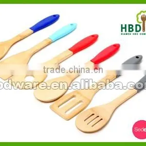 Bamboo Kitchen Utensils With Silicone Spoon Wholesale thumbnail-4