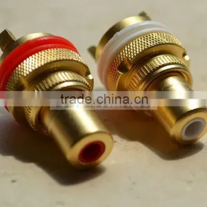 Terminal Copper 2x RCA Alluvial Gold Pre-amplifier Chassis DAC Audio Signal thumbnail-1