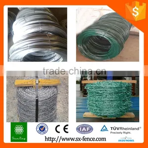 Two Strand Double Twisted Pvc Coated Dark Green Barbed Wire thumbnail-4