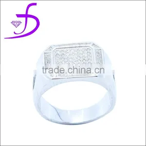 Big Face CZ Micro Setting Rings 925 Silver Jewelry Men Rings thumbnail-1