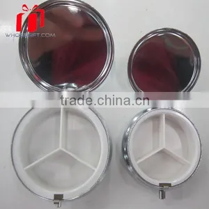 New Design Rectangle 3 Compartment Ellipse Metal Pill Box With Lock thumbnail-1