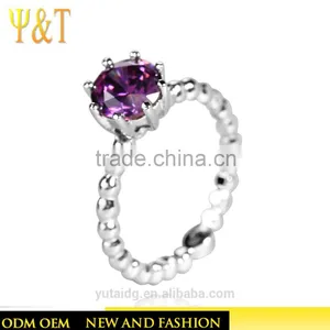 Jingli Jewelry S925 Silver Finger Ring With Purple Stone (YJ-406) thumbnail-1