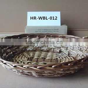 Handmade Willow Handled Fruit Basket With Round or Rectangular Shape thumbnail-6