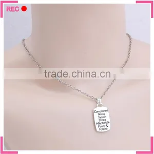 Cheap Dog Tag Necklaces for Mother, Imitate Silver Chain Engraved Necklace thumbnail-5