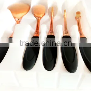 2017 Hot Sale 10pcs Cosmetic Brush Foundation Oval Makeup Brush Set thumbnail-6