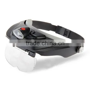 Kawachi 4 Lens Hands Free Head Magnifying Glass Magnifier LED Light Loupe thumbnail-2