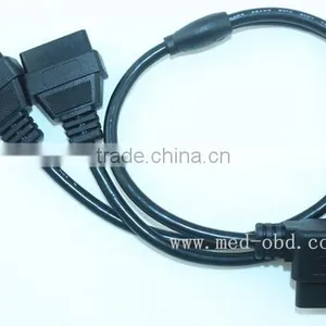 OBD2 Splitter Y Cable,Right Angle J1962M to 2 J1962F,1ft thumbnail-3