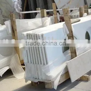 White Marble Bathroom Vanity Top thumbnail-1