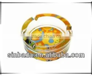 Glass Ashtray With Decal on Bottom ,high Quality Glassware thumbnail-1