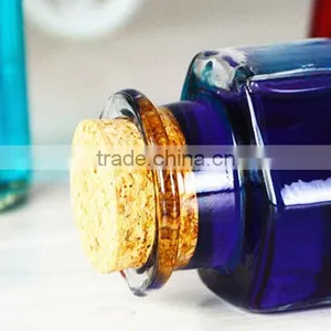 New Shape Juice Glass Bottle With Cork Lid Special Shape Glass Bottle Square Glass Bottle With Cork thumbnail-2