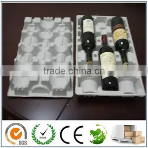 ECO Molded Pulp Wine Pack/Wine Tray/Wine Shipper/3 Bottle Kraft Wine Shipper thumbnail-1