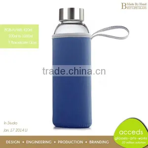 Promotion Portable Glass High Quality Silicone Water Bottle thumbnail-5