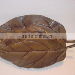 Metal Serving Platters,Leaf Shape Metal Serving Platter,Colored Serving Platter,Dishes,Designer Serving Platters,Iron Platters thumbnail-1