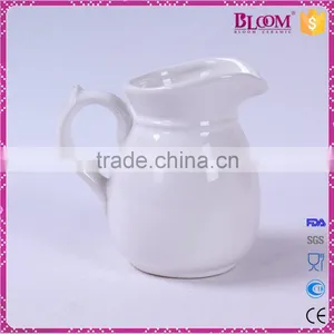 High Quality Custom White Glaze Ceramic Water Jug thumbnail-3