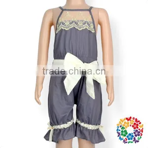 New Girl Grey Ivory Haven Romper Little Girls Bubble Short Romper thumbnail-3