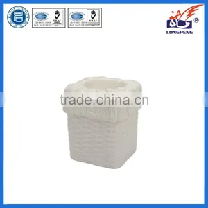 Eco-Friendly Elegant White Knitted Decorative Square Tealight Candle Holders thumbnail-1