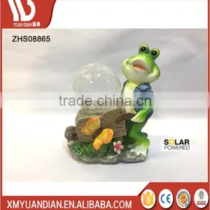 Cute Pushing Cart Frog Design Solar Lights Outdoor Garden thumbnail-1