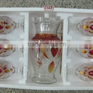 JK021 7pcs Glass Drinking Set With Deco thumbnail-1
