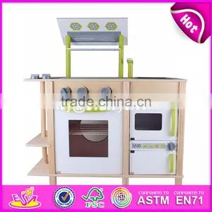 2017 New Design Children Pretend Play Toy Wooden Kitchen W10C255 thumbnail-2