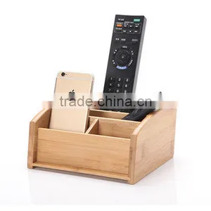 Multifunctional Bamboo Storage Box/mobile Phone Holder/remote Control Stand thumbnail-1