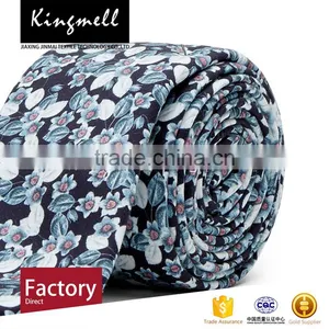 Custom Flowers Digital Printed Male Cotton Neck Tie thumbnail-4
