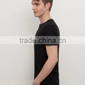100% Cotton T-Shirt Blank t Shirts Slim Fit Plain Men Tee Black T-shirt thumbnail-4