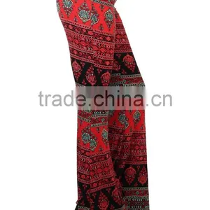 MGOO New Arrival Custom Print Velvet Leggings Flare Leg Opening Vintage High Waist Polyester Spandex Pants thumbnail-6