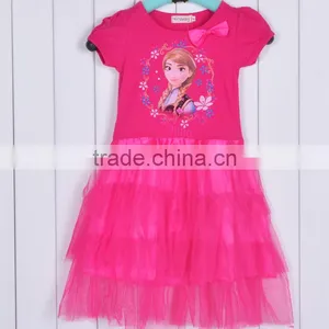 2014 Kids Baby's New Pink Blue Girls Kids One Piece Dress Tutu Dress Costume 5 Sizes SV005260# thumbnail-3