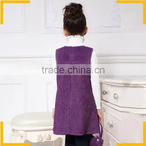 2015 Newest Winter Embroidery Designs Baby Dress Flower Girl Dresses Royal Blue Little Girls Dress Suits thumbnail-2