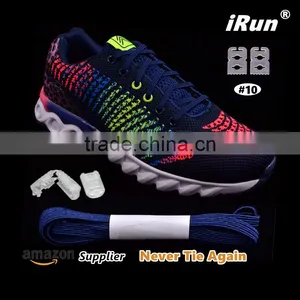 Convenient Never Need Tie Elastic Lazy Laces For Sport Triathlon - Black No Tie Friendly and Easyly Slip-on Shoelace - 10 Colors thumbnail-2