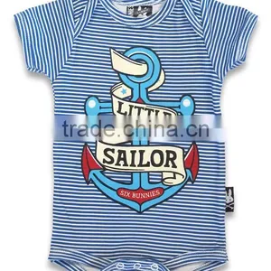 Sailor Stripe Sea Cool Baby Bodysuits thumbnail-1
