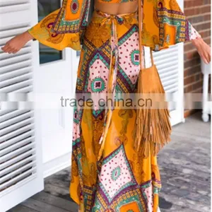 Walson 2017 Hot Selling American Style Printed Asymmetric Casual Midi Skirt thumbnail-2