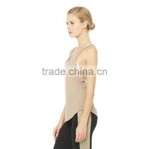 Wholesale Back Cutout Dropped Armholes Stringer Loose Yoga Gym Tank Top thumbnail-2