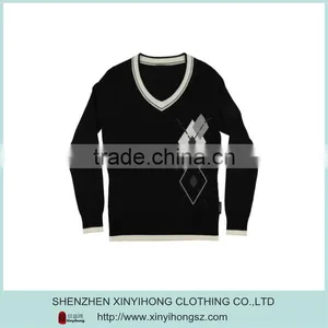 Wholesales Color Combination Casual V-Neck Cotton Golf Knitwear thumbnail-1