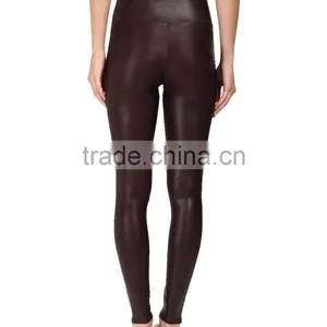 Wholesale Fashion 2017 Ladies Faux Leather Slim Fit Custom Yoga Leggings Sexy Leather Stretch Legging thumbnail-3