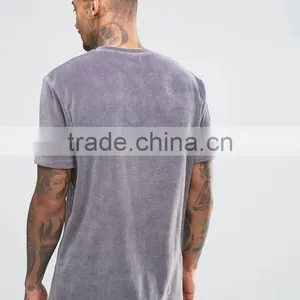 Men's Longline T-Shirt In Heavy Velvet thumbnail-2