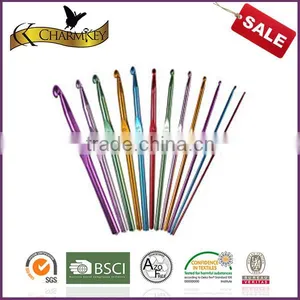 Charmkey Knitting Needle Colorful Aluminum Crochet Hook Set t Shirt Yarn Crochet Tools thumbnail-2