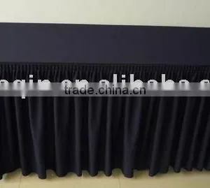 100%polyester Jersey Stretch Box Pleat Table Skirting Wedding Table Skirt Banquet Table Skirt thumbnail-1