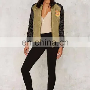 OEM Fashion Bomber Jacket for Women ,embroidered Bomber Jacket Wholesale thumbnail-5