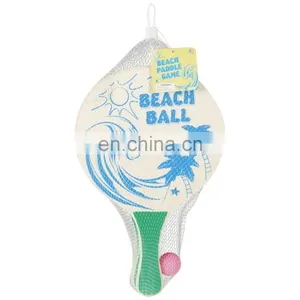 Great For Summer Fun Beach Tennis Wooden Paddle Game Set Racquet and Ball Game thumbnail-3