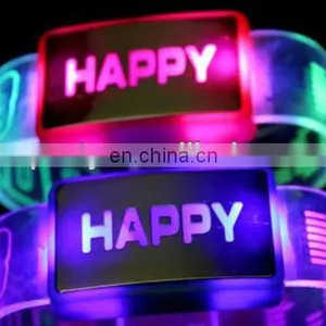 LHB-06 Novelty Led Flashing Happy Bracelet thumbnail-1